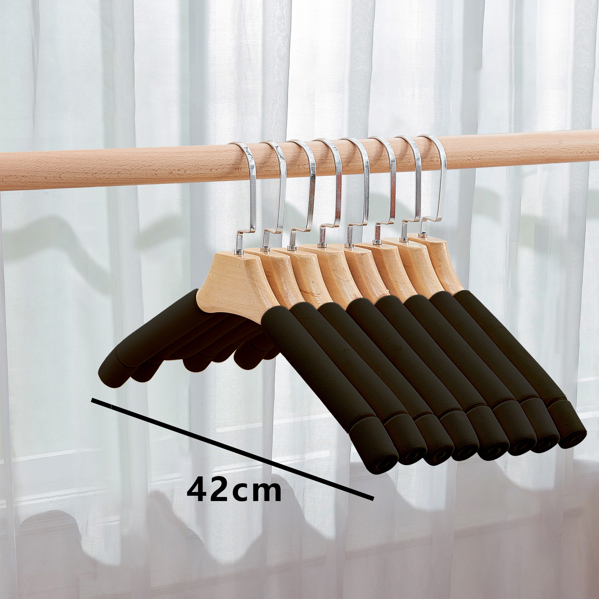 Esponja percha sin costuras esquina anti-hombro colgante de madera suéter abrigo no abultado ropa de armario soporte ropa de hogar percha ropa de apoyo