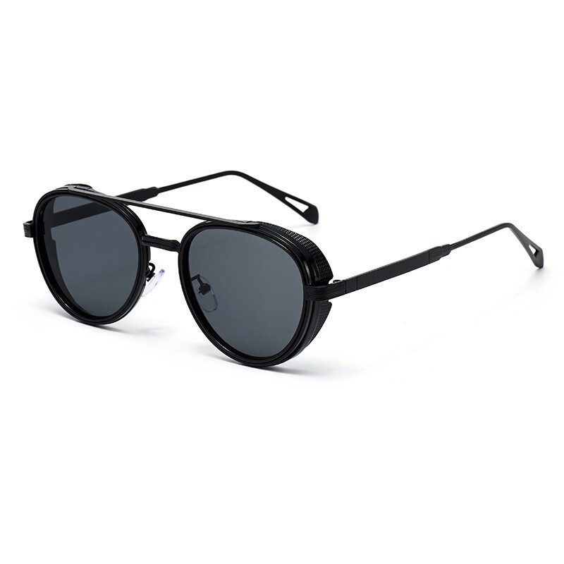 2025 New European and American Fashion Personality Oval Side Bag Sunglasses for Men, Retro Punk Style Sunglasses for Women, Cross-Border Wholesale 2025 New European and American Fashion Personality Oval Side Bag Sunglasses for Men, Retro Punk Style Sunglasses for Women, Cross-Border Wholesale
