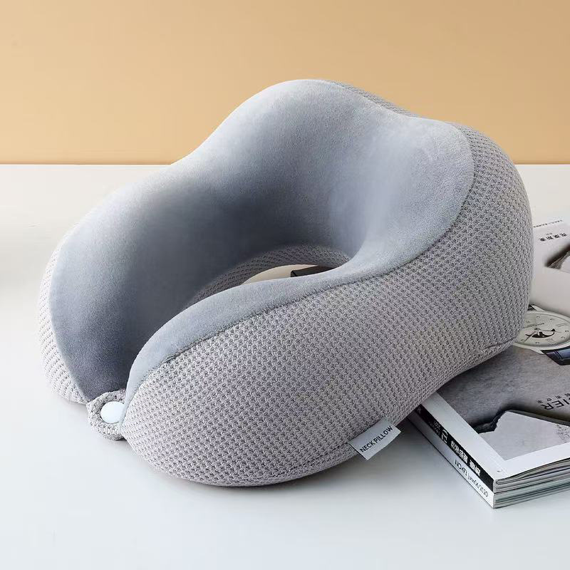 Waffle-Gu almohada de cuello almohada de cuello almohada de memoria almohada de cuello almohada de algodón para estudiantes viajar para dormir almohada en forma de U almohada cervical para dormir lateral