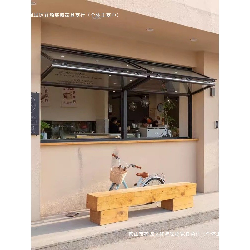 网红上下折叠窗铝合金外悬窗任意悬停上推窗咖啡奶茶店厨房出餐口|undefined