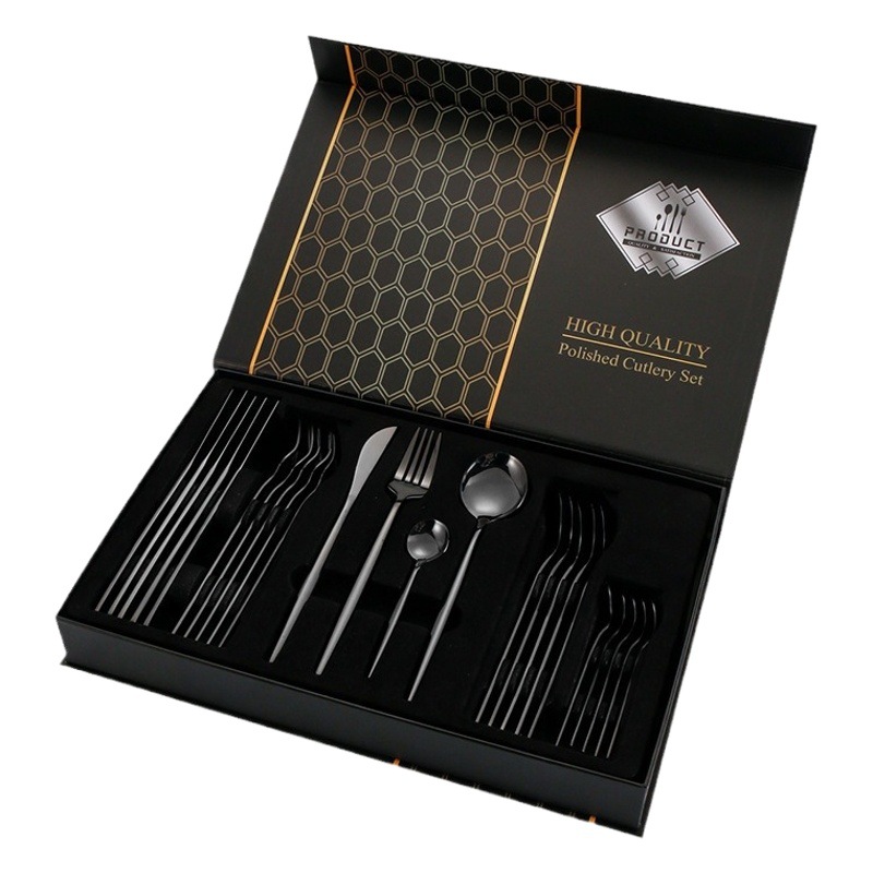 Cruz-Frontera de acero inoxidable vajilla Portugal 24 unidades traje cuchillo, tenedor y cuchara de carne occidental cuchillo y tenedor caja de regalo vajilla traje