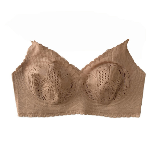 Spring and summer ultra-thin underwear for women without rims, sexy anti-bulge bra, big breasts and bunny ears bra