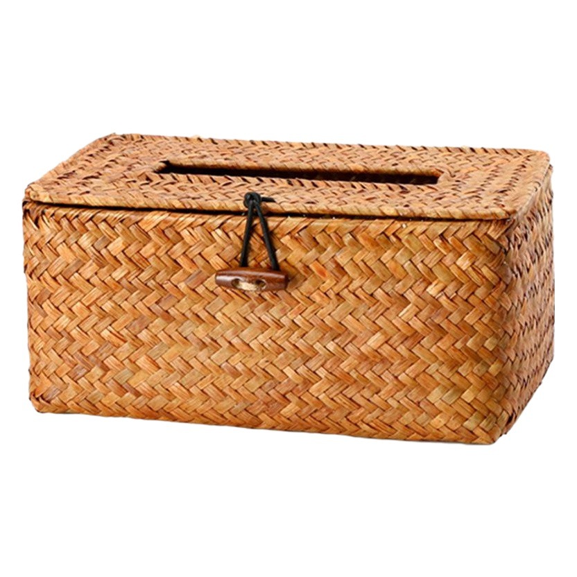 クリエイティブ手作り草編みティッシュケース車載ティッシュケース引き出し式ティッシュカバー引き出し箱