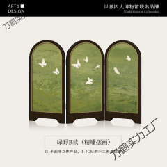屏风摆台古风摆件桌面装饰画茶室复古客厅法式餐厅家用新款装饰