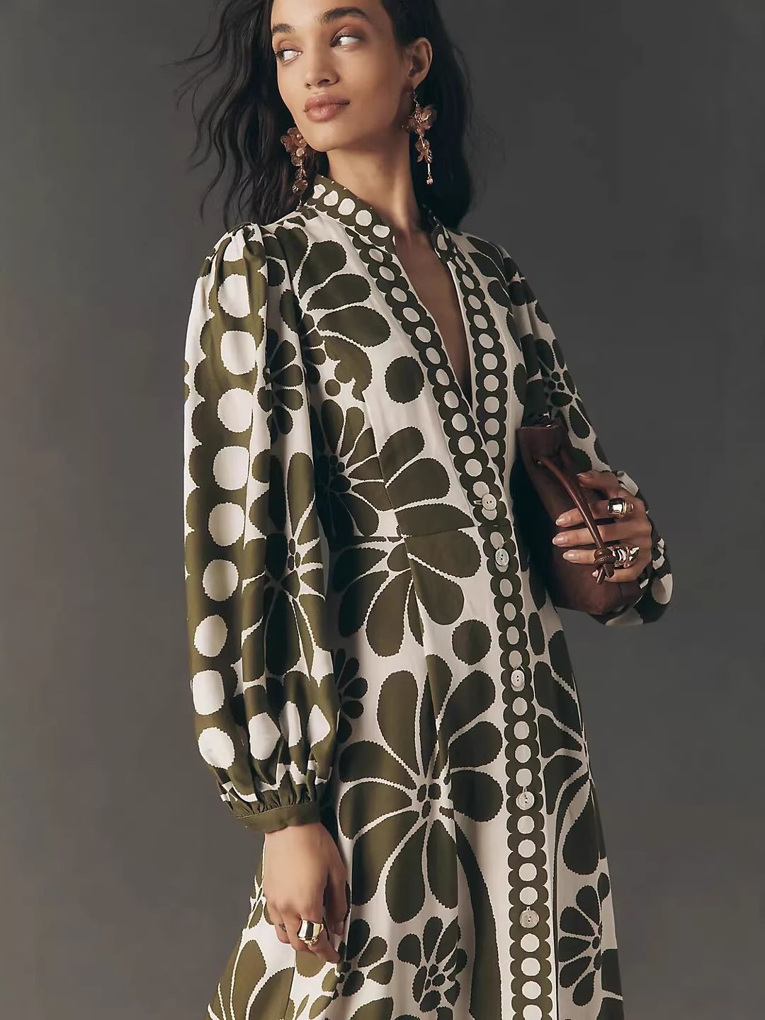 Women's Clothing Elegant Bohemian Printed Shirt Dress Long Sleeved Women's Clothing For Formal & Casual For Women_ecoleips.com