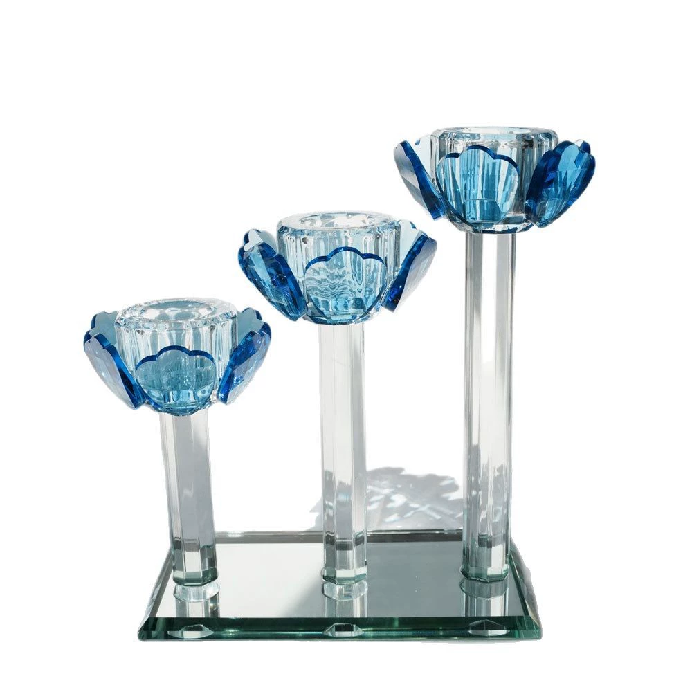 Трёх tulips crystal candle holder crystal crafts gift office living room Valentine's Day gift