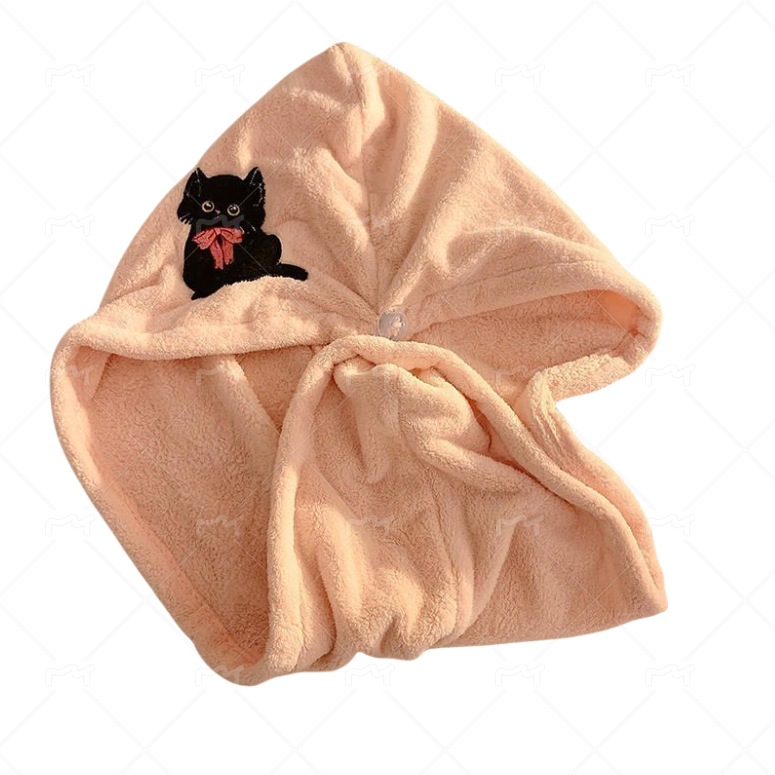 Gorro de ducha gato para mujer toalla de secado rápido para pelo_voghion.com