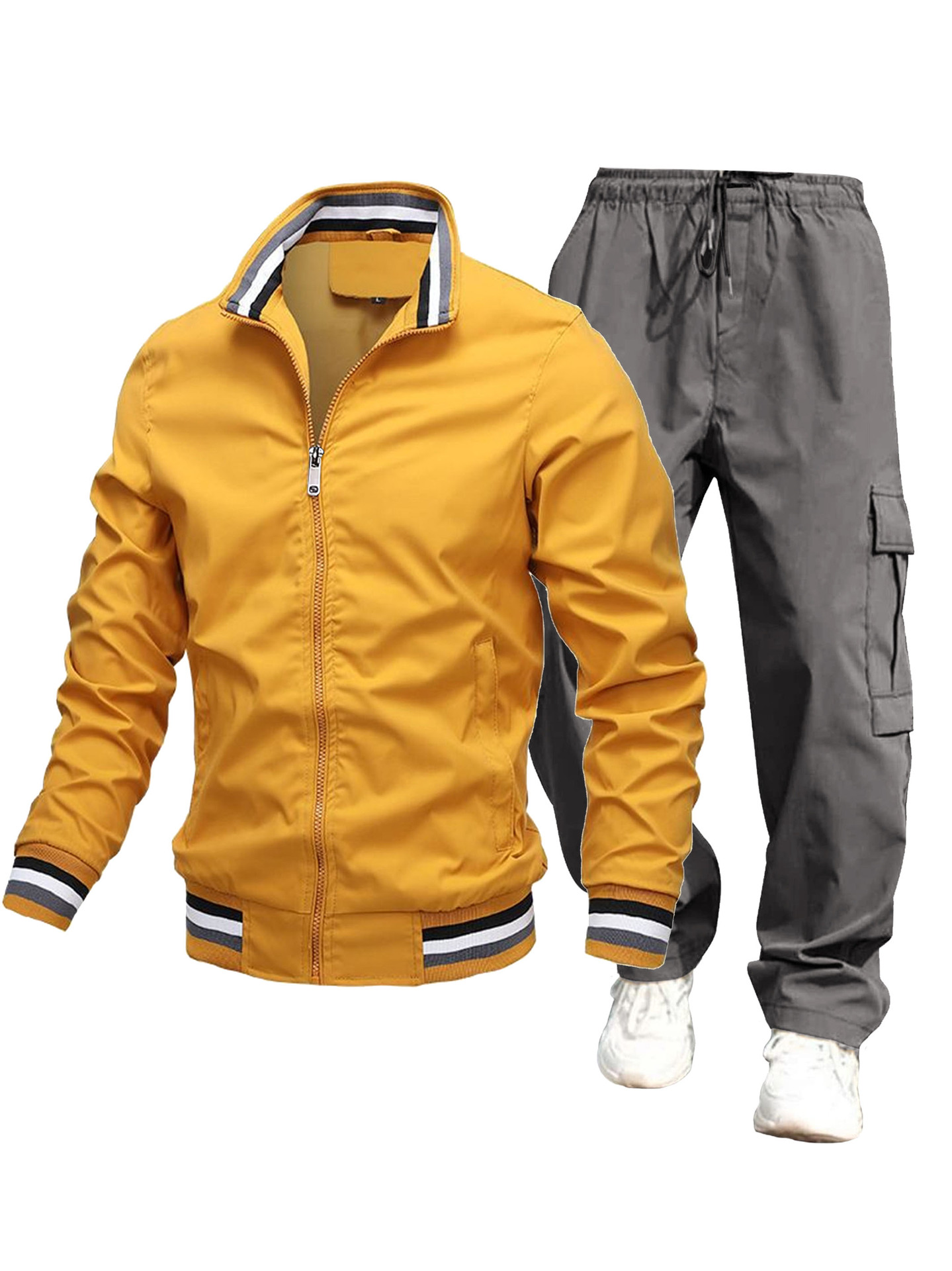 Herrenbekleidung 2024 neuer trendiger Herren-Herbst- und Winter-Freizeitmantel Modetrendmantel Herrenoberteile dünne Jacke Anzug_voghion.com