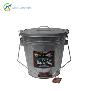 Factory dedicated pet grain storage bucket galvanized iron sheet with lid pet feed bucket household storage bucket feed bucket