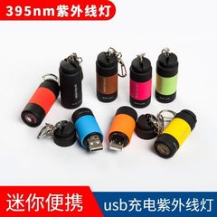 迷你多彩LED手电筒便携USB充电照明钥匙扣强光户外家用手握手电筒