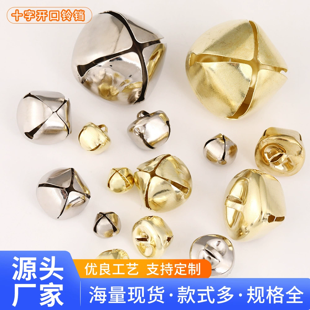 Вакуумная гальваника цветной металлический колокольчик ручной крест отверстие железный колокольчик DIY рождественские украшения квадратный колокольчик подвеска