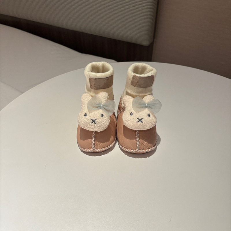 桑坡婴儿棉鞋羊皮毛一体步前鞋袜ins卡通男女宝宝软底毛毛鞋秋冬|undefined
