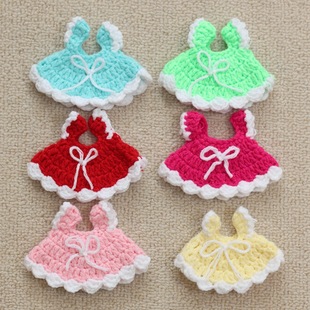 Crocheted Small Skirt 14cm Handdog Pendant Sweater Bow Princess Skirt Doll Toy Doll Clothing Accessories