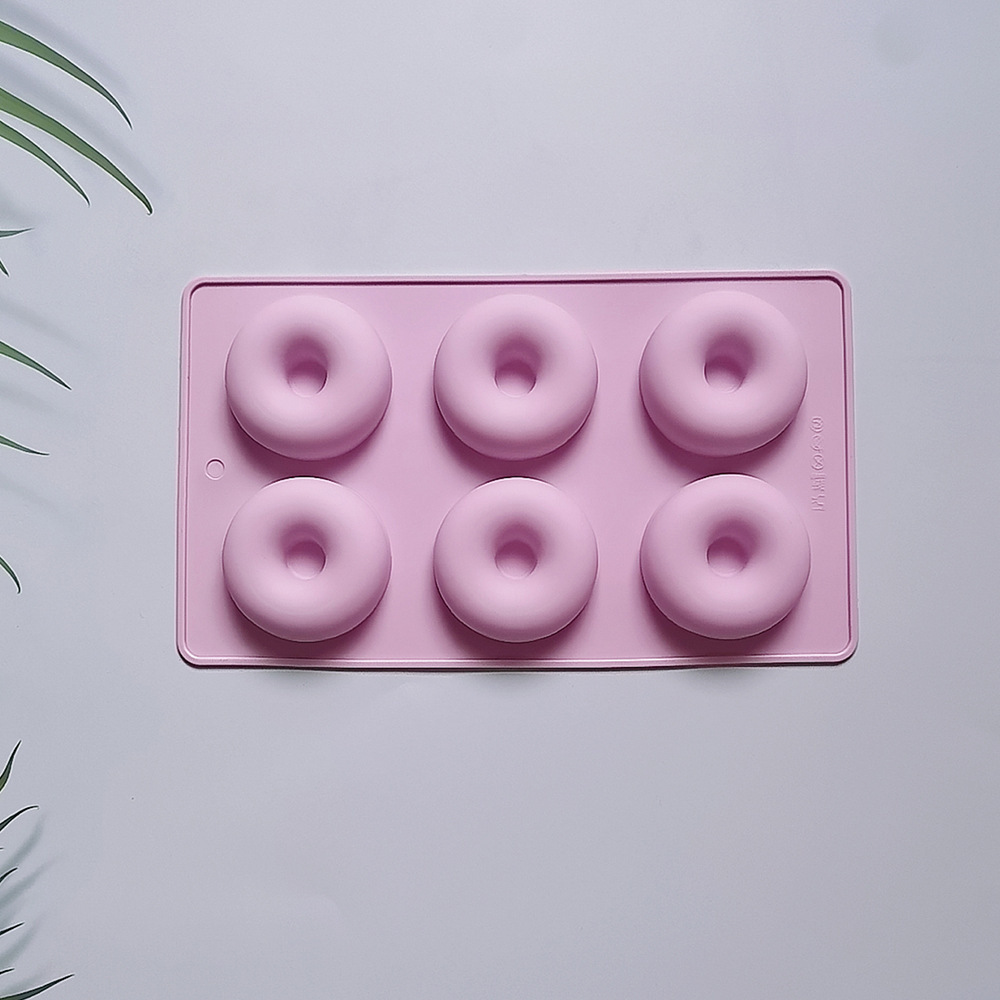 6 Donuts 609 pastel molde de silicona 3D mousse hecha a mano molde de pan de pastel de jalea