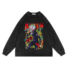 300克水洗做旧复古潮牌胆大党圆领卫衣动漫当哒当宽松休闲长袖T恤