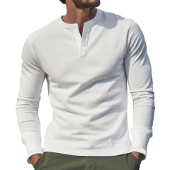 アマゾンクロスボーダー春秋対外貿易服装欧米男性tシャツ長袖男性服シャツ男性ヘンリーシャツ