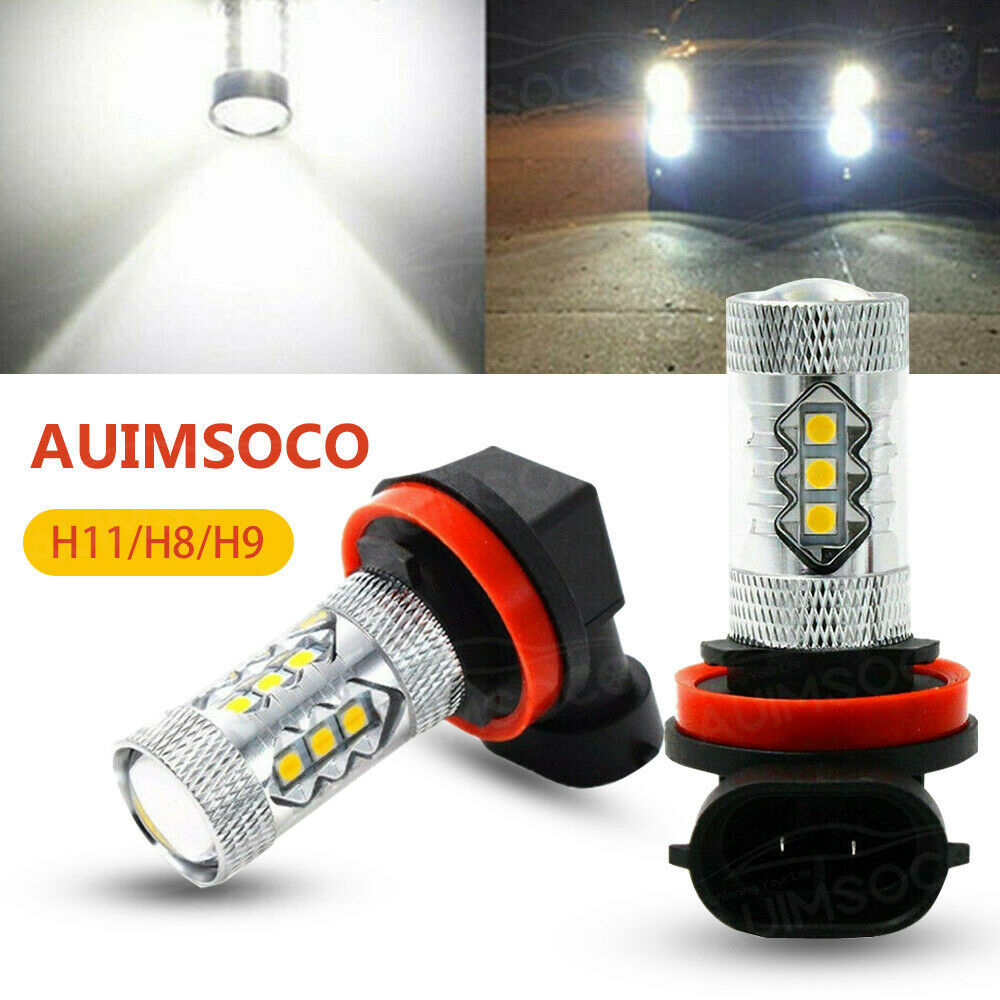 Lámpara de niebla delantera LED H11 H8 H9 80W 2835 LED de alto brillo 80W faro blanco