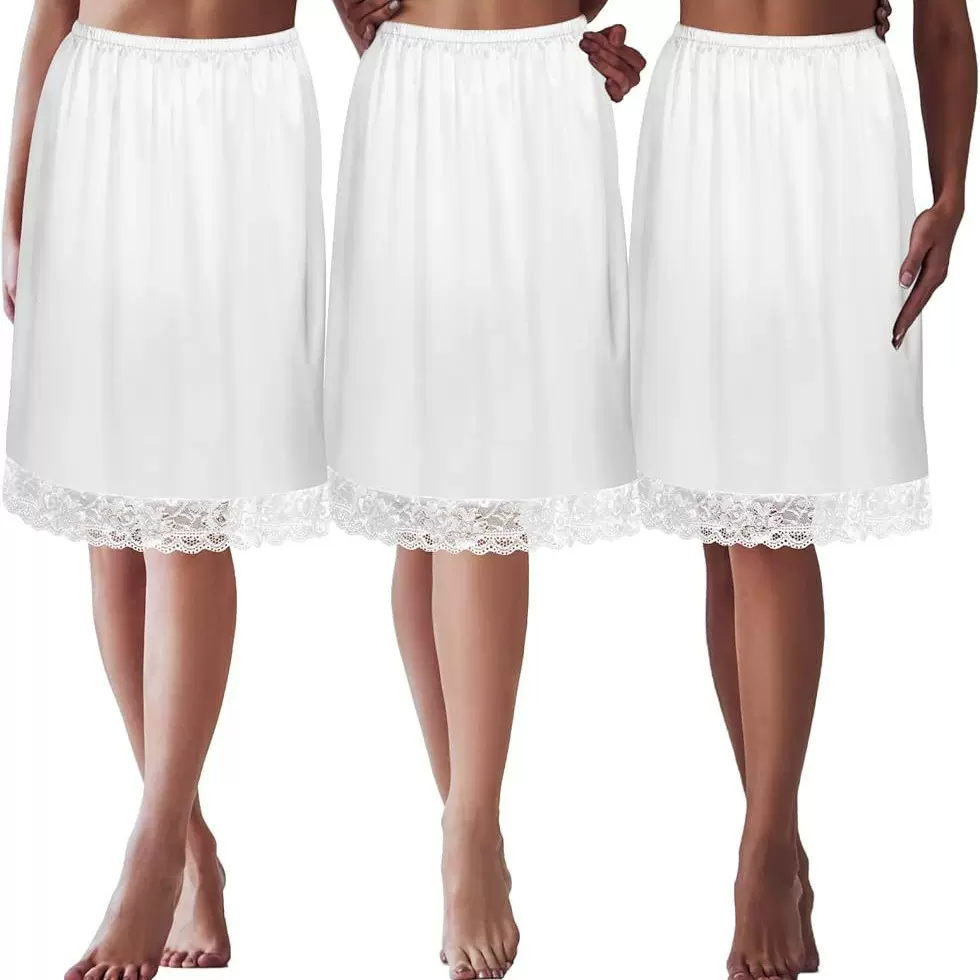 跨境加大码时尚女装半身裙欧美蕾丝skirt潮流a字型内衬裙打底中裙