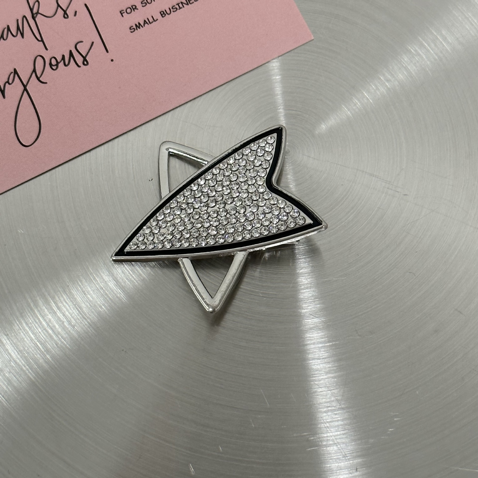 Y2g silver flash diamond star hairpin female forehead broken hair bangs clip sweet cool girl duckbill clip hairpin headdress_voghion.com