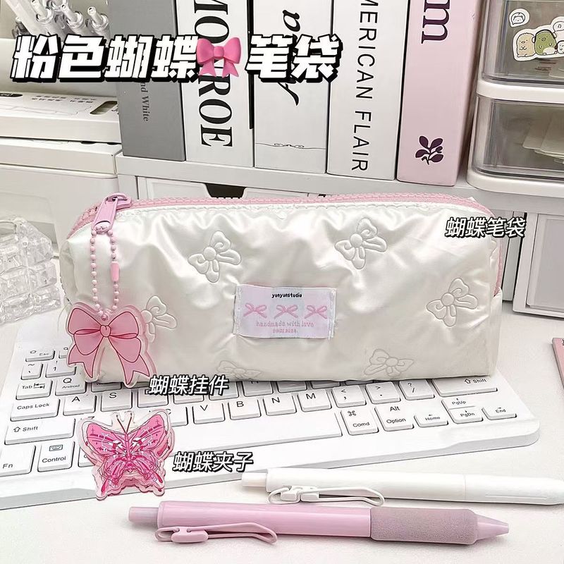 ミルキーリボン鉛筆バッグ 大容量 高価値 女の子文具バッグ インズ 中学生文具箱 小学生|undefined