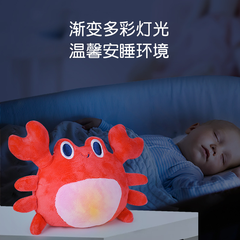 Transfronterizo bebé calmante juguetes bebé sueño calmante luz marioneta música luminosa muñeca juguetes de tela de peluche