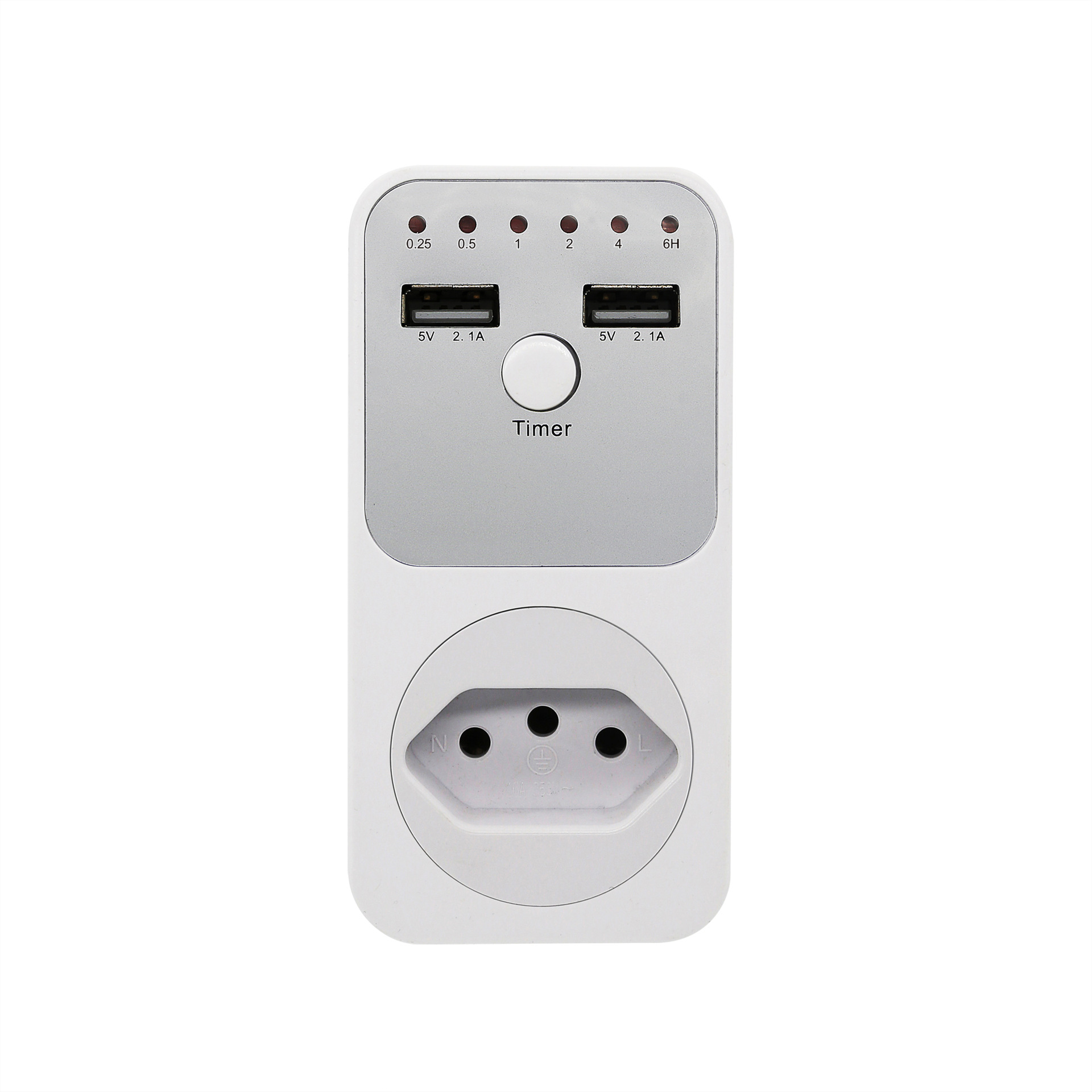 巴西双控USB定时器插座 智能时间控制器插座 厨房多功能保护插座