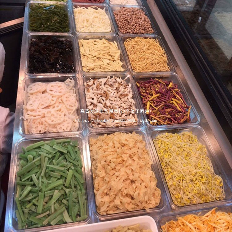 Прямоугольная прозрачная тарелка для холодных блюд, пластиковый поднос, витрина, холодильная тарелка, горячий горшок для овощей, раковина для выбора овощей, тарелка для тушеных овощей, лоток для льда