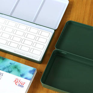 Empty Pigment Box White Night Solid Watercolor Pigment Box 24-Color Watercolor Packaging Iron Box Portable Storage Box for Students