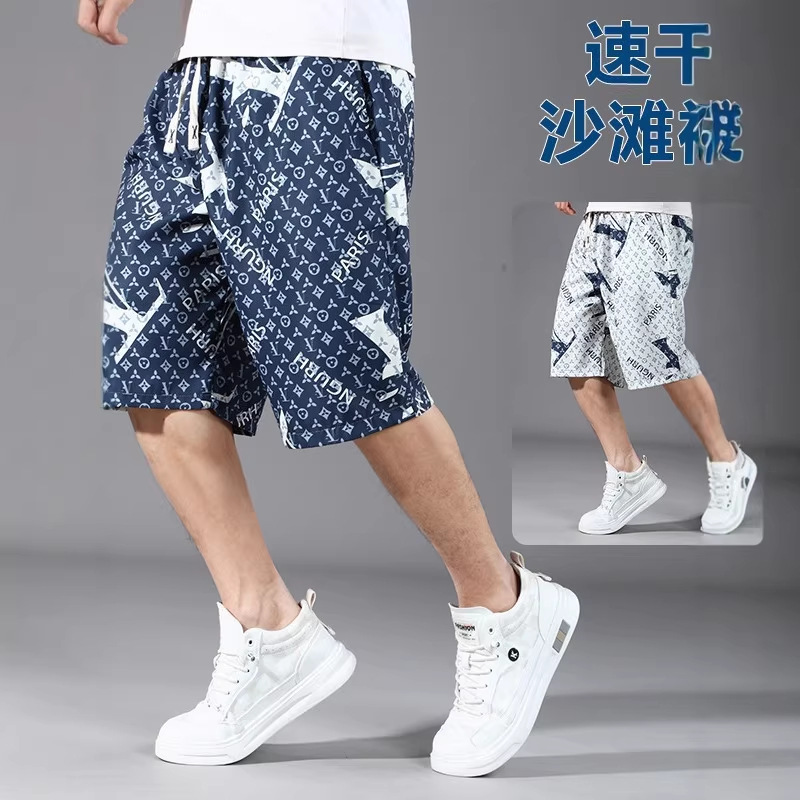 Summer New Men's Plus-Size Loose Casual Beach Shorts Trendy Simple Five-Point Shorts 2523