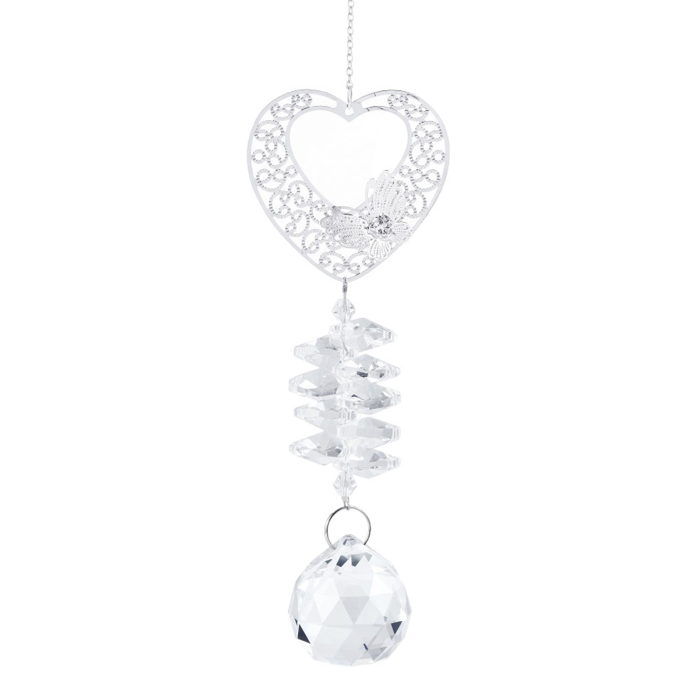 Atrapasol de Cristal Transparente con Forma de Corazón y Mariposa, Colgante de Bola de Cristal para Iluminación, Proveedor de Amazon