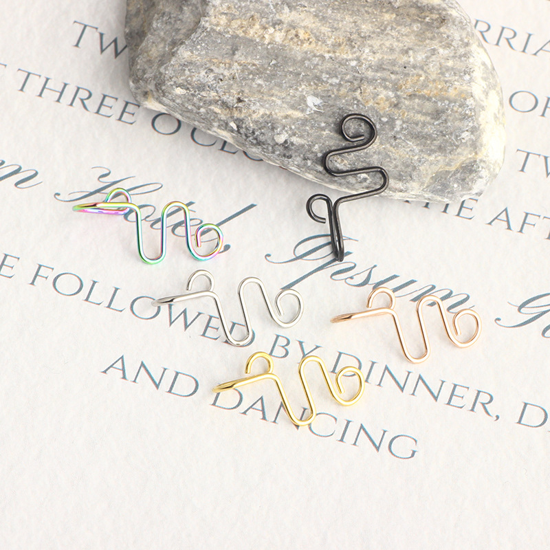 Simple Style Solid Color Stainless Steel Nose Ring 1 Piece