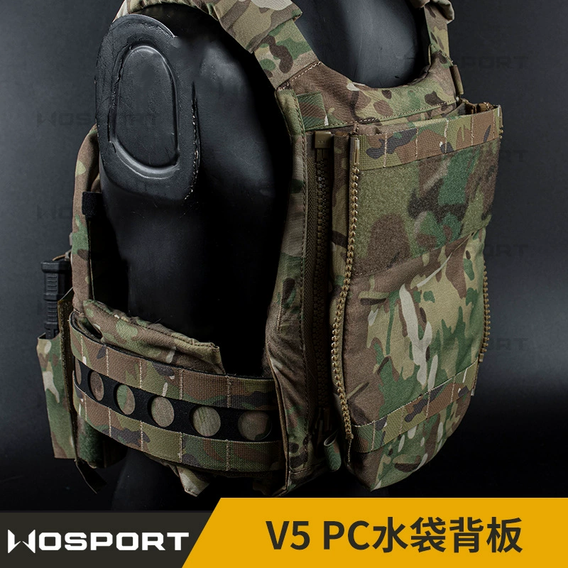 Большой объем WOSPORT с двусторонней молнией, расширяемый режим, V5, ПК камуфляжный водяной мешок, задняя панель