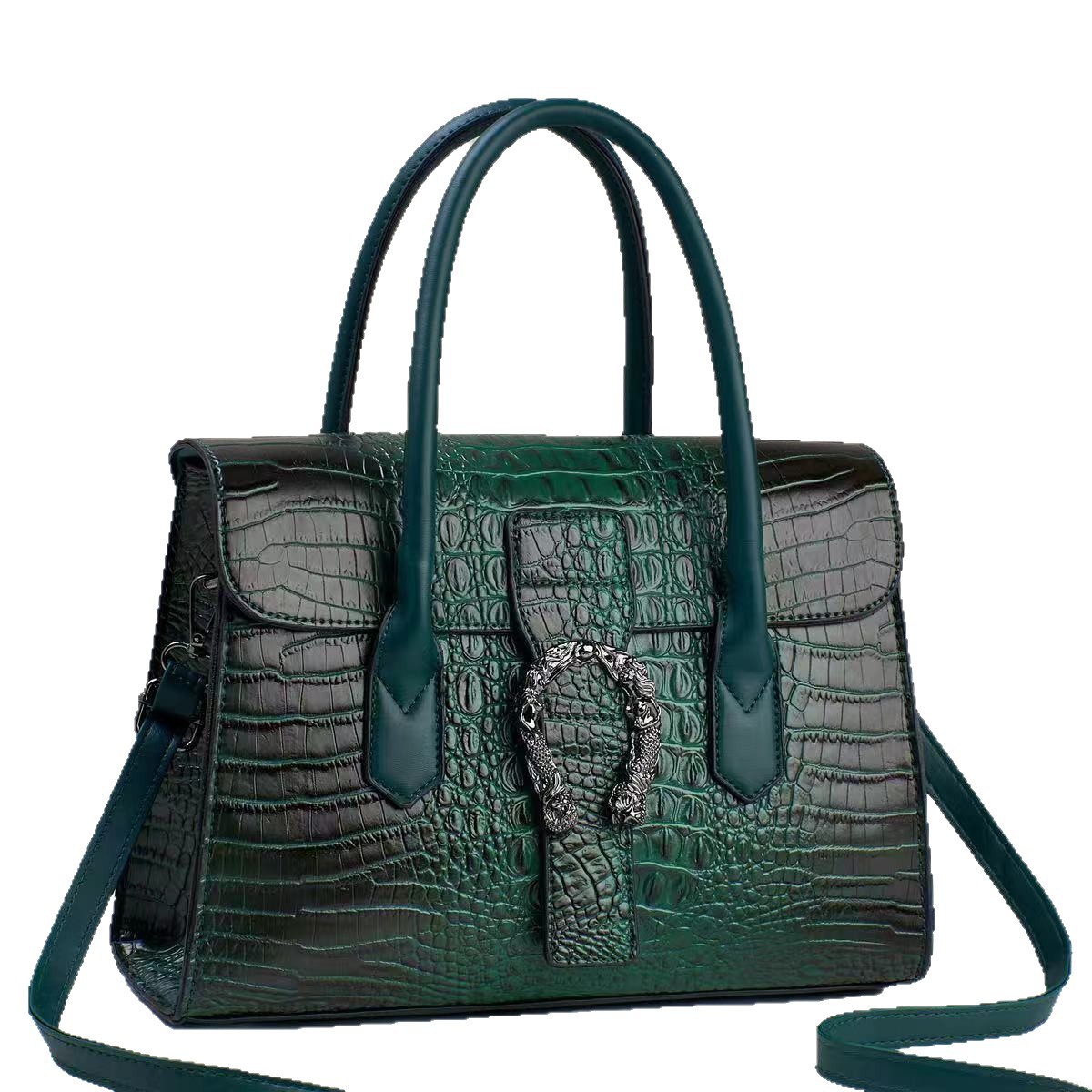 Bolso de moda cocodrilo, gran capacidad, partido de hombro, bolsa de compras, bolsa de mano.