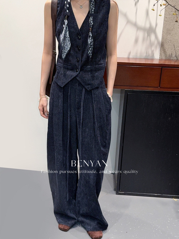 BENYAN本言法式休闲收腰显瘦v领无袖马甲小外套女【送丝巾】82387|undefined