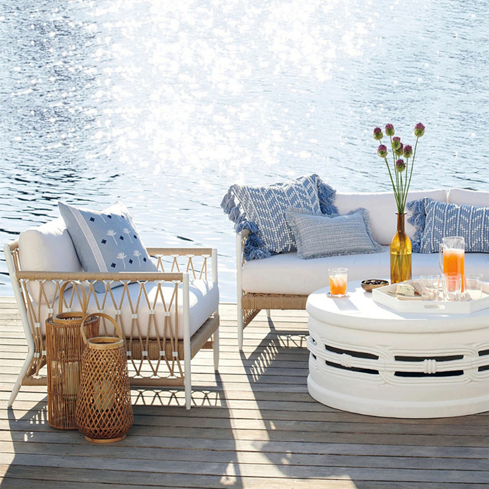 Villa garden, courtyard garden, leisure outdoor space, outdoor balcony, sofa, patio, rattan garden set, rattan