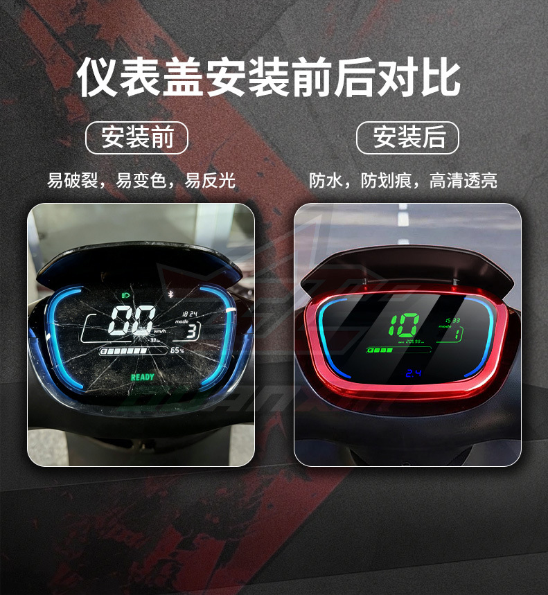 Suitable for No.9 electric vehicle modification parts E series E110L/E80C/E125/E90 instrument cover waterproof cover