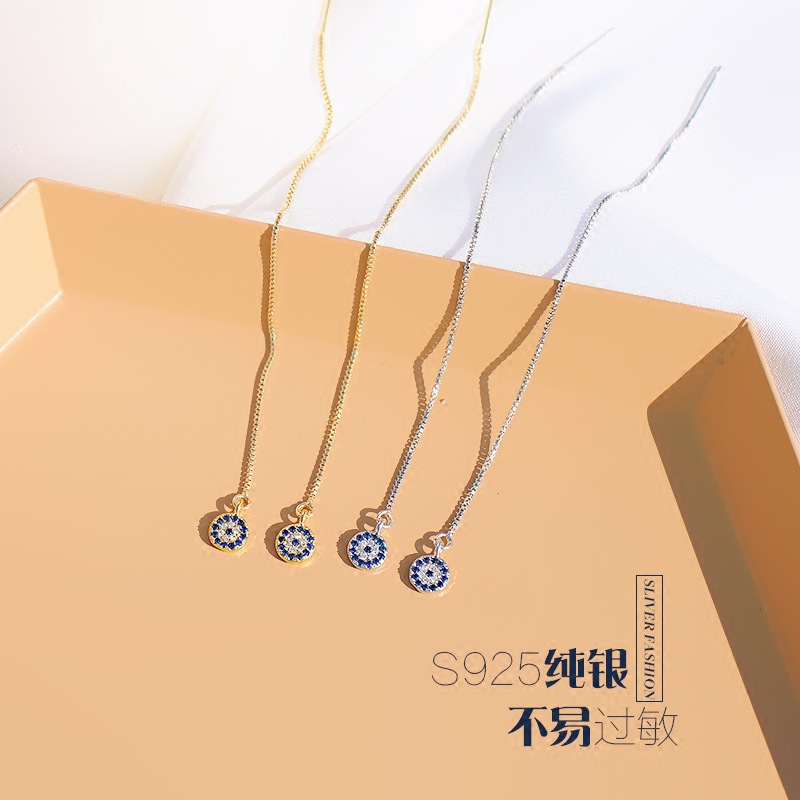 Pendientes de diseño de nicho mujer 925 plata esterlina elegante día Corea del Sur personalidad simple borla larga pendientes del todo-fósforo image 3