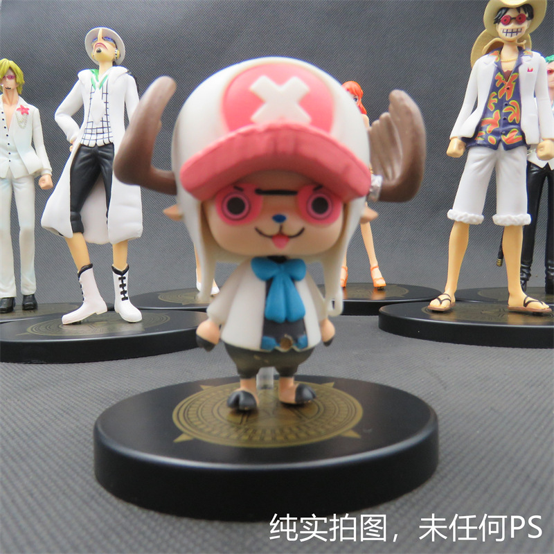 Uno de los piratas muñeca de oficina modelo de pastel decoración Q versión Luffy Sauron Ace Sanji Joba conjunto completo de anime