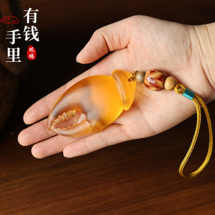 Coloured glaze crab tongs have tongs in hand have rich hand handle in hand car living room home accessories crab tongs pendant