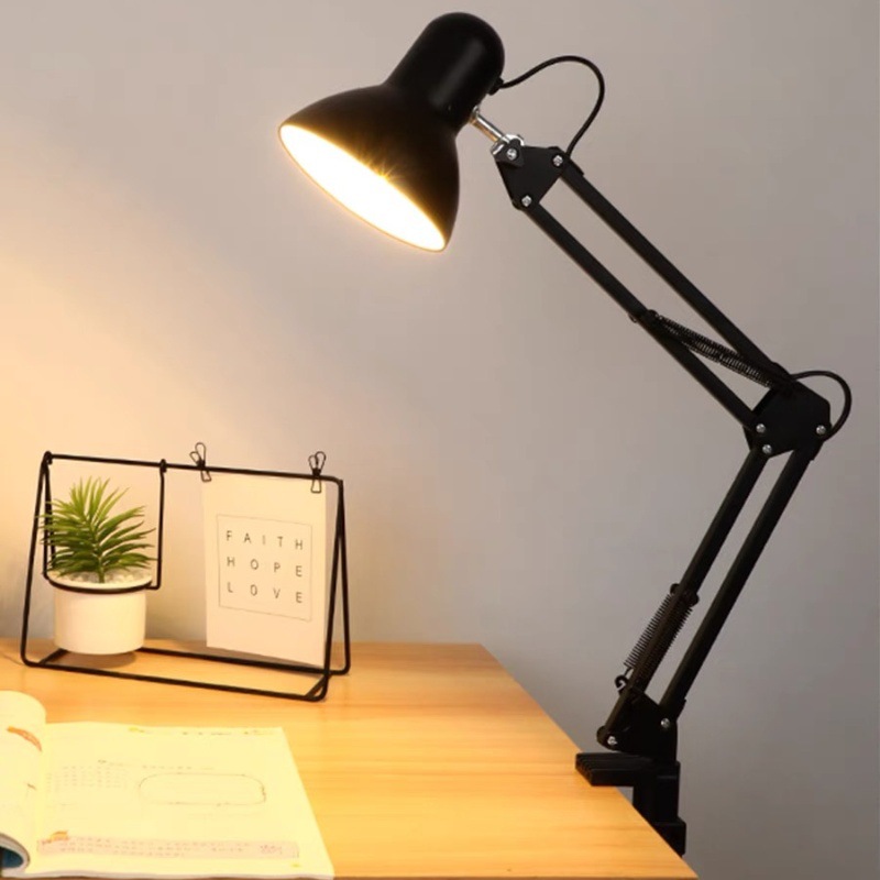 Lámpara de escritorio de protección ocular para estudiantes universitarios, escritorio de dormitorio, dormitorio, lectura junto a la cama, trabajo, luz LED americana para el hogar