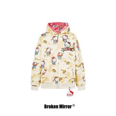 Broken Mirror 25秋季New美式复古迷彩卡通图案宽松连帽卫衣外套