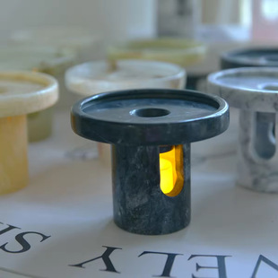 Manufacturer Customized Natural Marble Jade Travertine Essential Oil Aromatherapy Stove Desktop Ornaments Crafts Incense Burner High-End