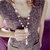 Accessory flower-shaped, sweater with tassels, necklace, Korean style