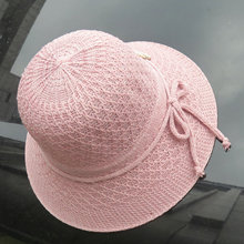 帽子夏季女防晒帽新款百搭夏季针织帽渔夫帽波浪边防晒遮阳帽包邮