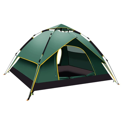 Fully Automatic Tent Outdoor Thickeneded Rainproof Double-Layer Tent for 3-4 People, Single and Double Camping Sun Protection and Rainproof Tent (Avtomobil dam çadırları) - true-double-dark-green-single-tent