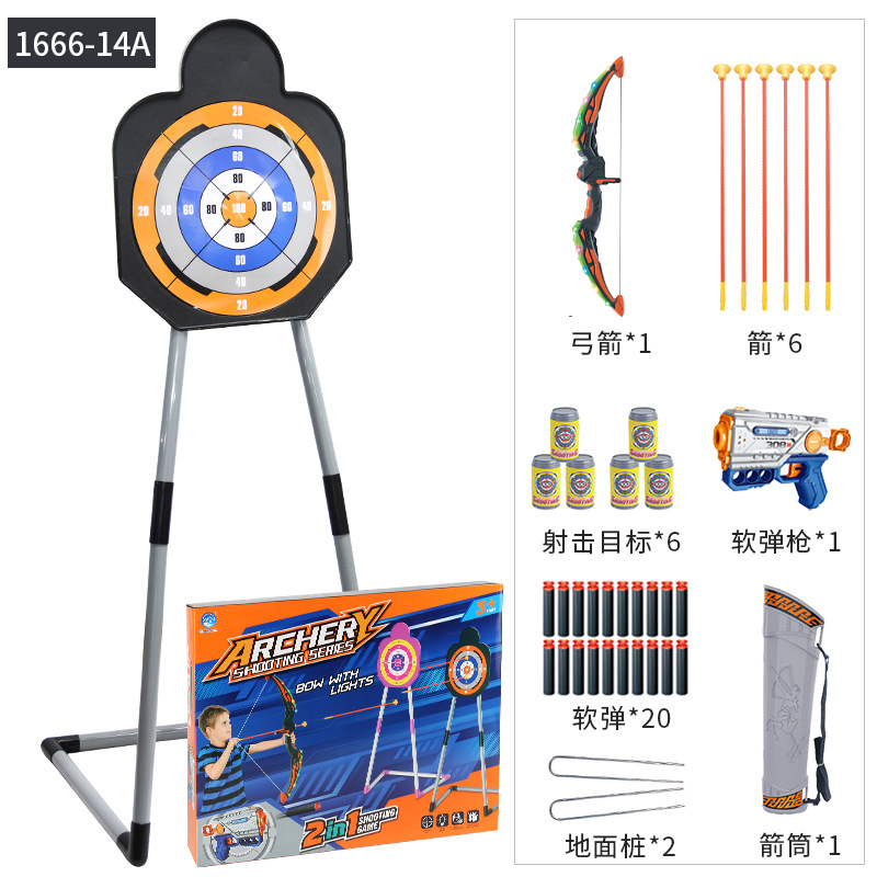 Exportación transfronteriza de niños arco y flecha objetivo de banda de soporte conjunto de ventura ballesta juego de tiro juguetes de ocio para niños y niñas