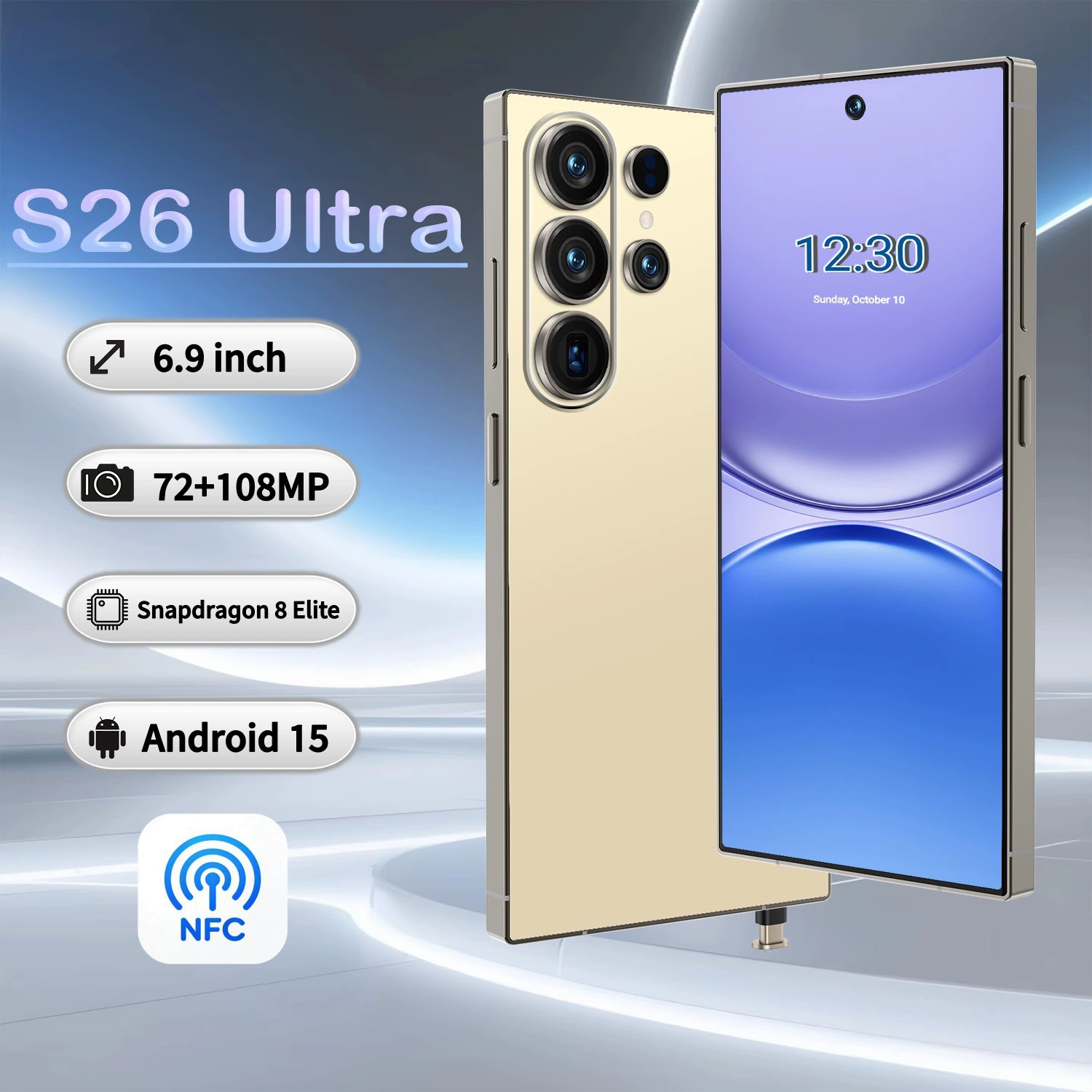 (Граничная торговля), S26, смартфон, мобильный телефон, 7.3 дюйма, Android, NFC