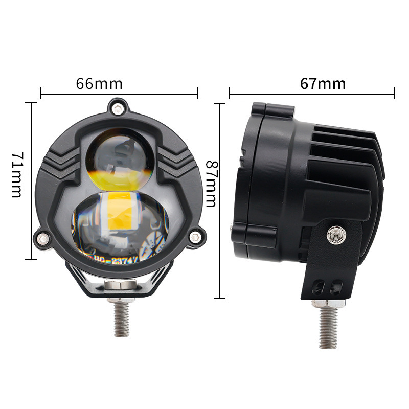 Nuevo todoterreno de 3 pulgadas amarillo y blanco bicolor motocicleta LED lámpara de automóvil LED lámpara de niebla del automóvil