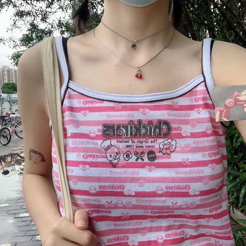 Handmade Cherry Titanium Heart Necklace For Students Stainless Steel_voghion.com