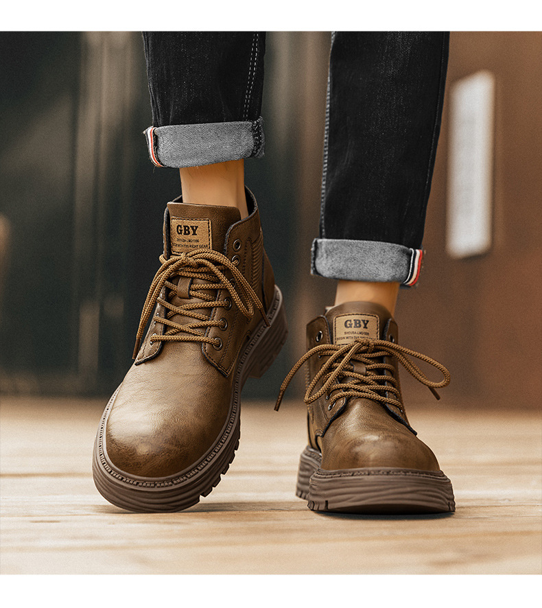 D4412 1120K BOOT CỔ THẤP NAM LAXCEIA MÙA XUÂN THU ĐÔNG PHỤC CỔ CỔ ĐIỂN ĐẾ CAO GIÀY DÉP NAM G04 SẢN PHẨM MỚI